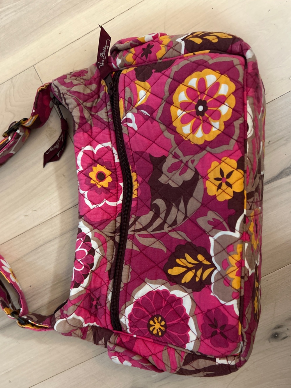 Vera Bradley Pink Floral Quilted Crossbody Shoulder Bag Multicolor Pattern - Picture 8 of 11